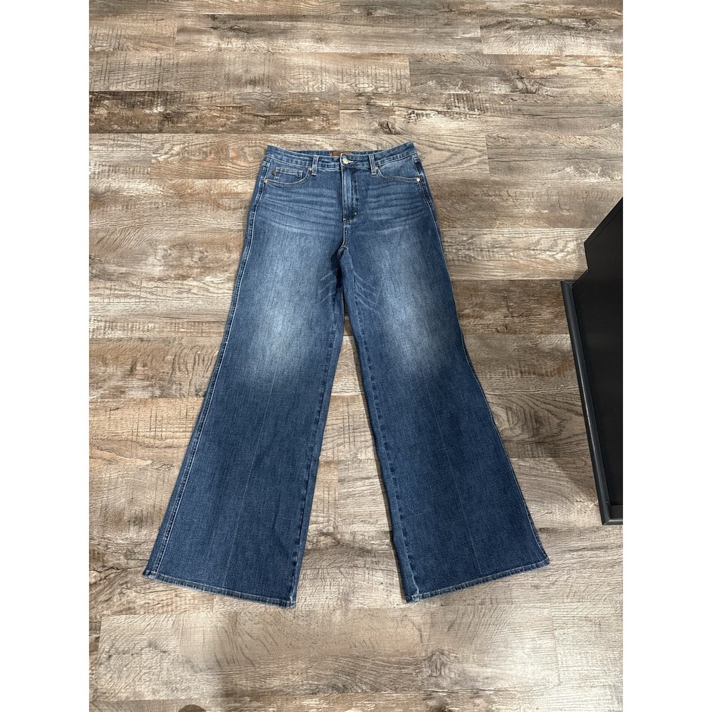Judy Blue Retro Wide-Leg High-Waist Jeans Womens Size 15 / 32 Dark Wash Stretch